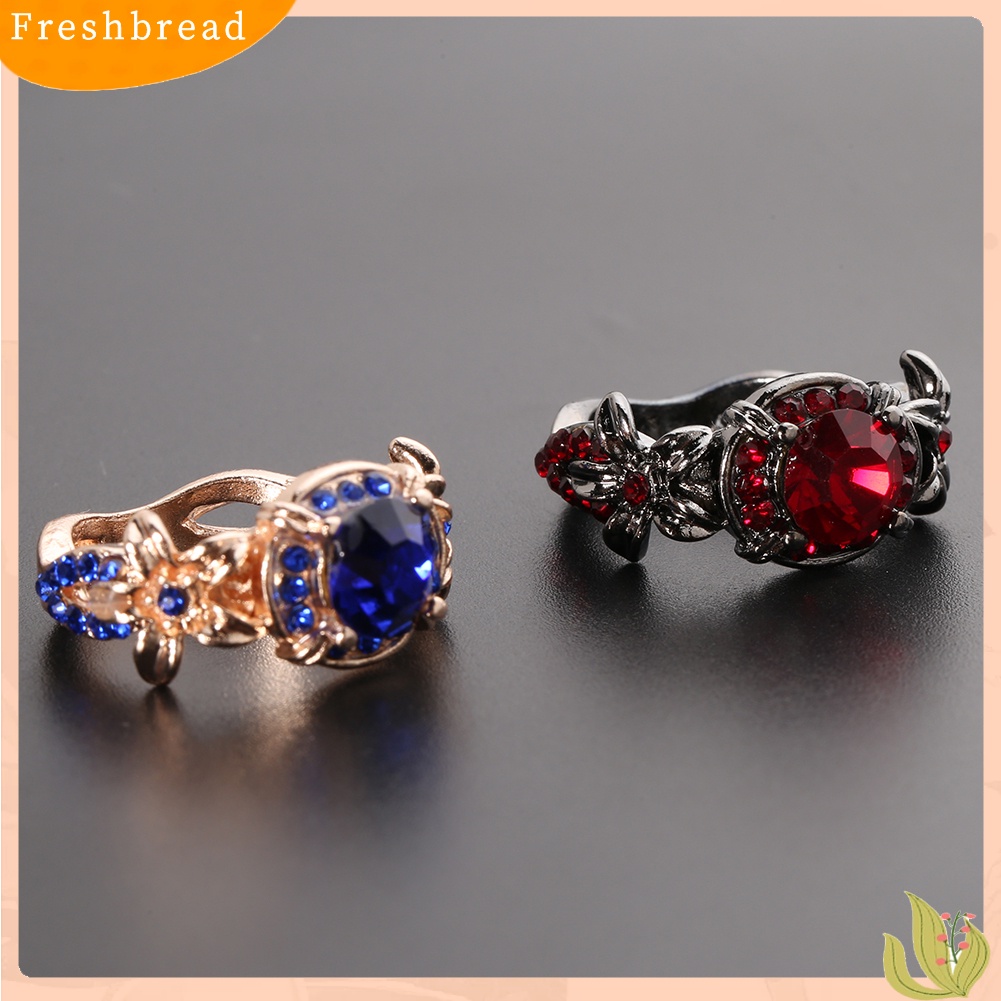 &lt; Freshbread &gt; Wanita Buatan Retro Safir Ruby Berlian Imitasi Perhiasan Cincin Pertunangan Pernikahan