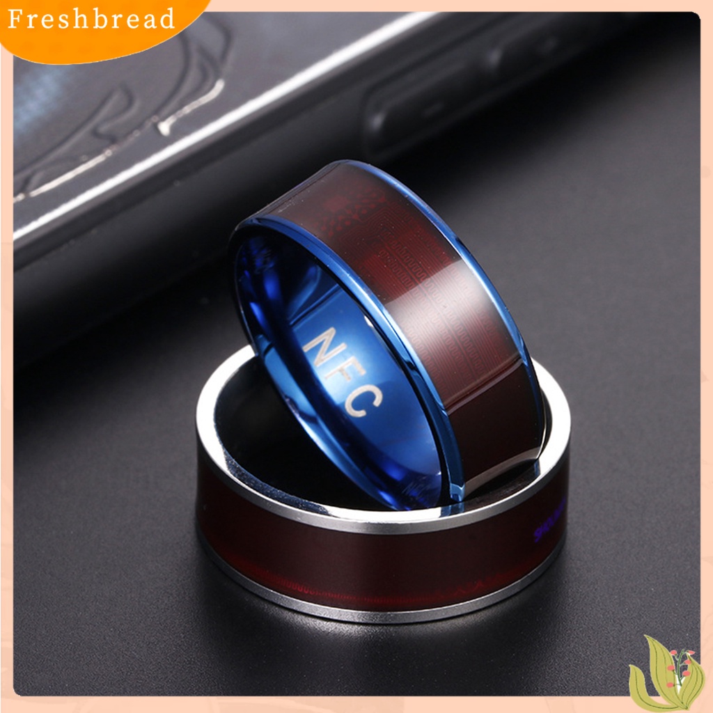 &lt; Freshbread &gt; Cincin Chip NFC Fashionable Bluetooth-Kompatibel Menebal Stainless Steel Universal Smart Ring Untuk Penggunaan Sehari-Hari