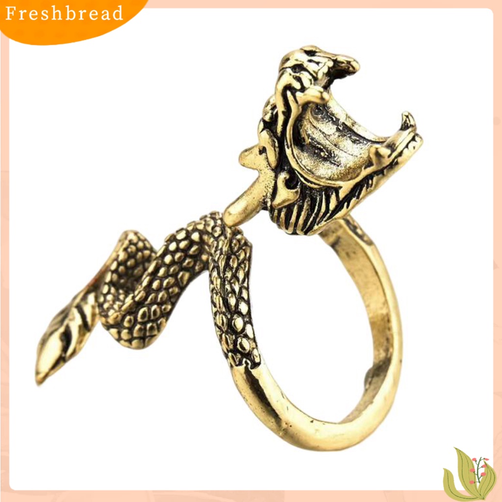 &lt; Freshbread &gt; Membuka Mulut Grip Berlebihan Pemegang Cincin Adjustable Mendominasi Naga Jari Cincin Perhiasan Aksesori