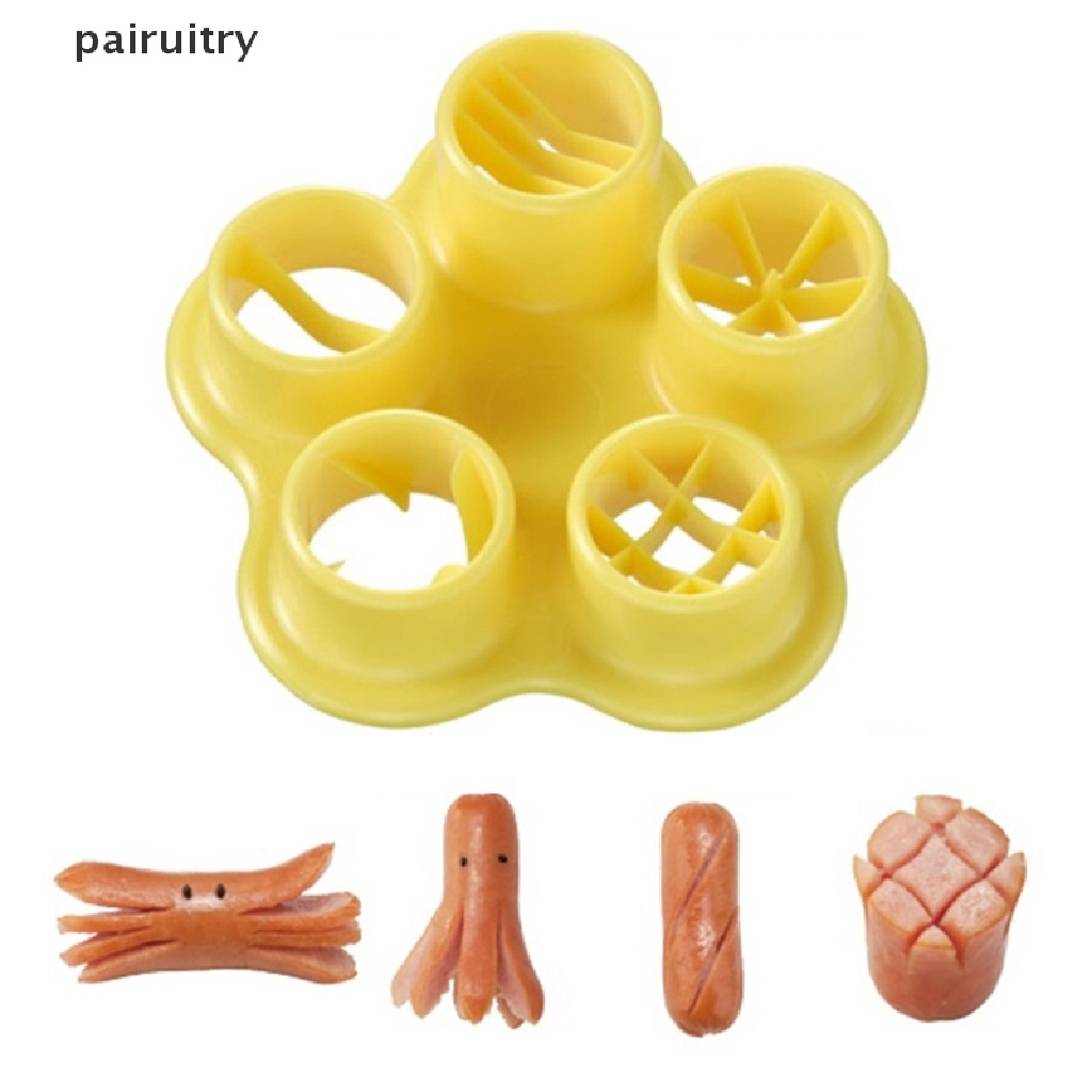 Prt 5in1 Sausage Hot Dog Cutter Set Ham Pemotong Sosis Dapur Cutg Cetakan DIY PRT