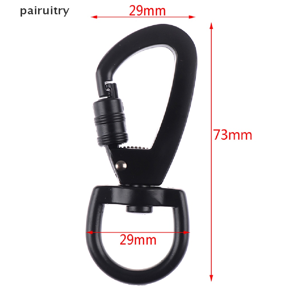 Prt 1PC Carabiner Pengunci Otomatis Gesper Tipe D Luar Ruangan Dengan Ring Rotag Putar PRT