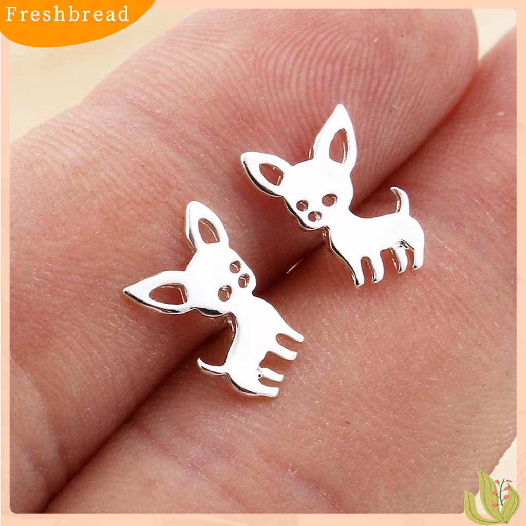 &lt; Freshbread &gt; 1pasang Anting Tusuk Kreatif Hollow-out Stainless Steel Gaya Korea Anting Wanita Lucu Untuk Kehidupan Sehari-Hari