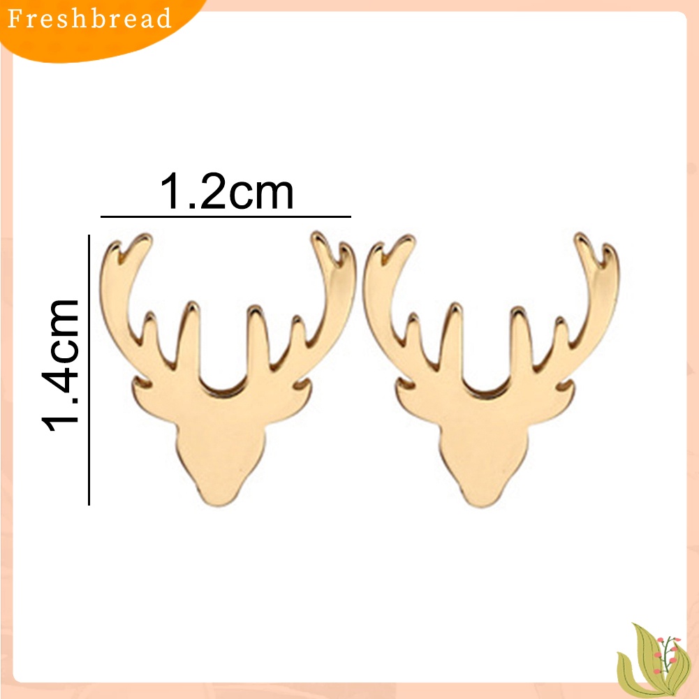 &lt; Freshbread &gt; Lucu Wanita Tanduk Rusa Bentuk Hewan Telinga Stud Anting Perhiasan Hadiah Ulang Tahun