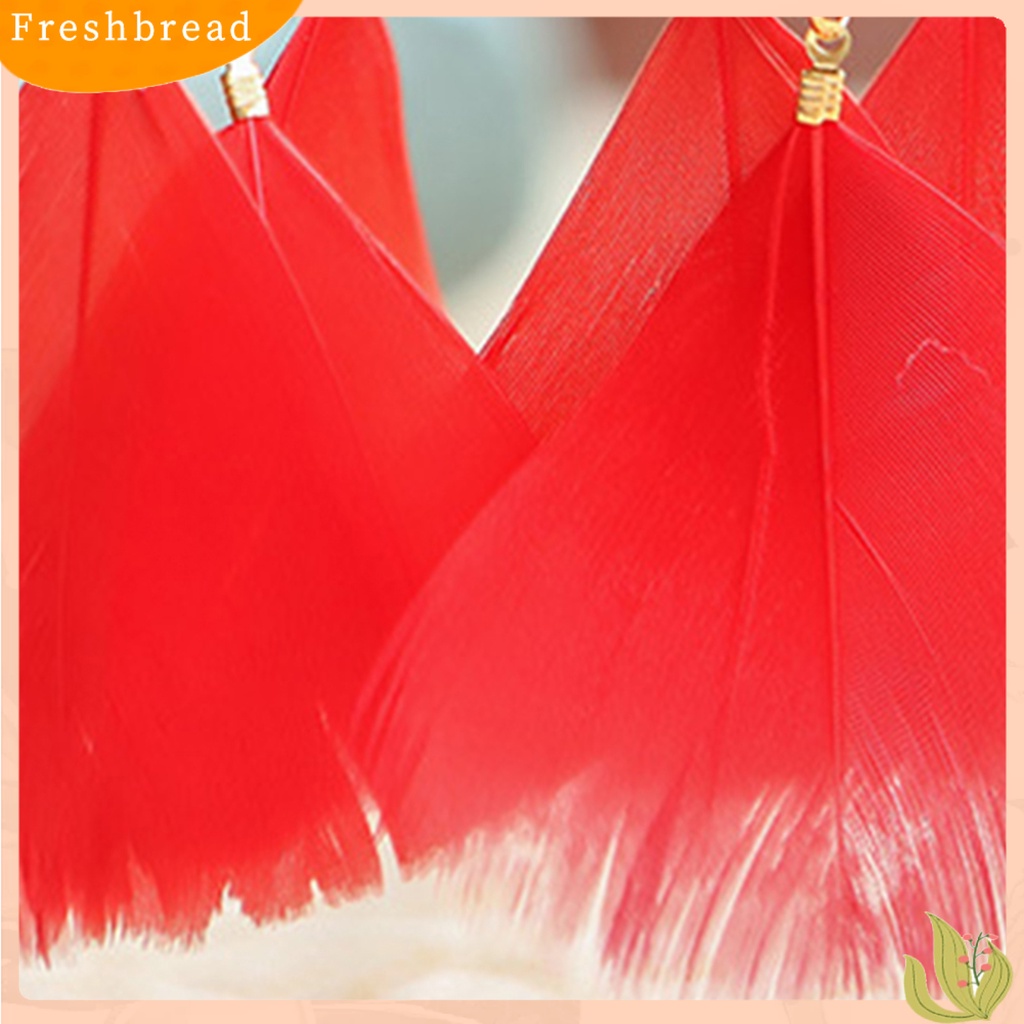 &lt; Freshbread &gt; 1pasang Lady Earrings Bulu Sintetis Bohemia Kreatif Jumbai Etnik Menjuntai Earrings Jewelry