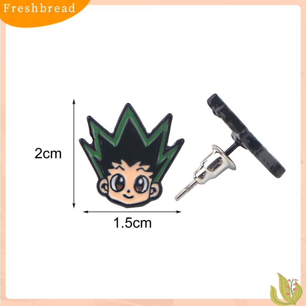 &lt; Freshbread &gt; 1pasang Piercing Earing Motif Kartun All-match Tahan Lama Gadis Anime Hunter X Hunter Stud Earing Untuk Pesta Ulang Tahun