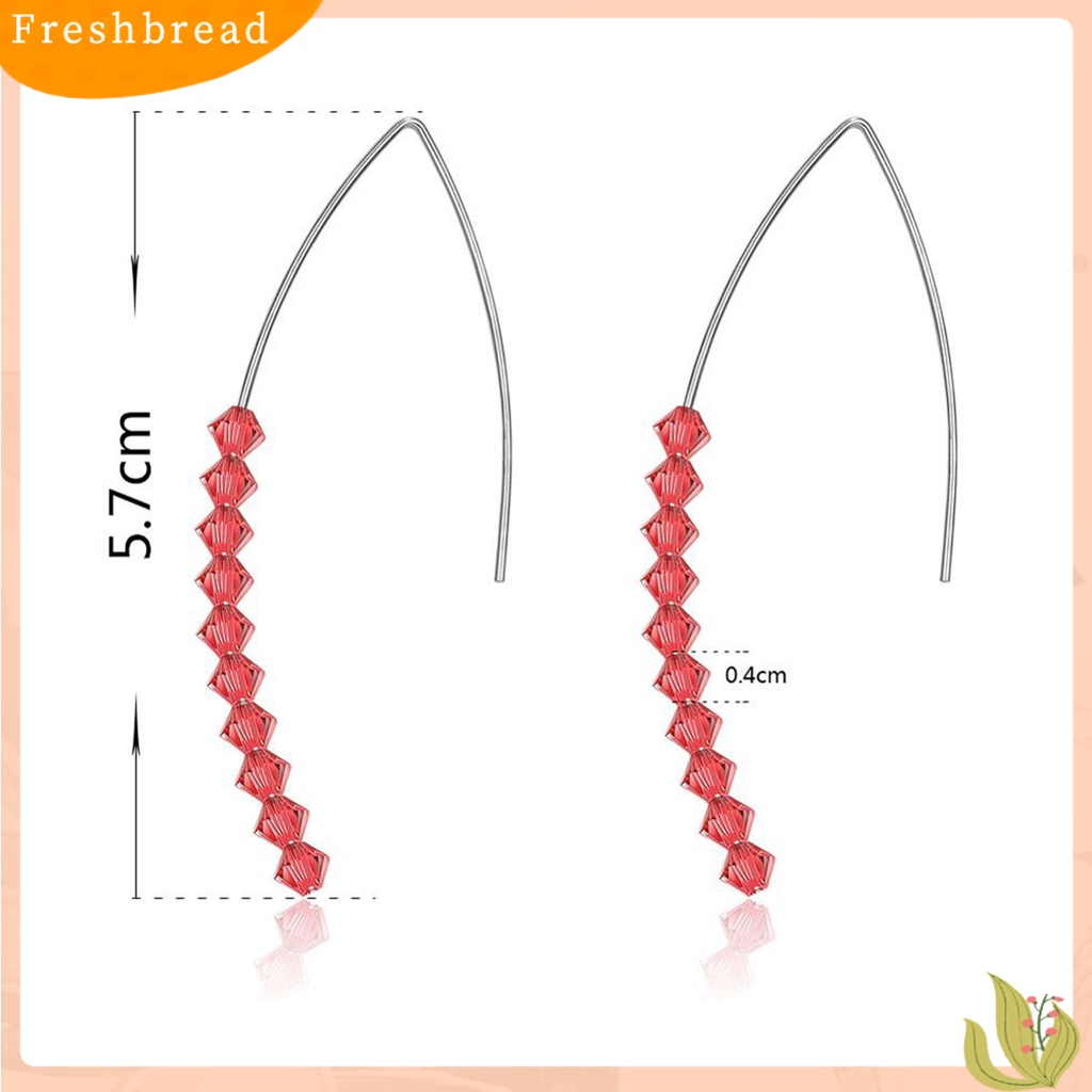 &lt; Freshbread &gt; Wanita Tindik Bentuk V925Silver Panjang Earwire Ear Hooks Earrings Untuk Belanja