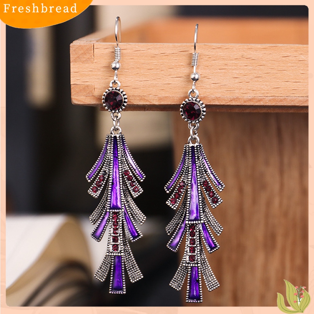 &lt; Freshbread &gt; 1pasang Anting Wanita Bahan Alloy Rumbai Gaya Cina Anting Menjuntai Tahan Lama Untuk Prom