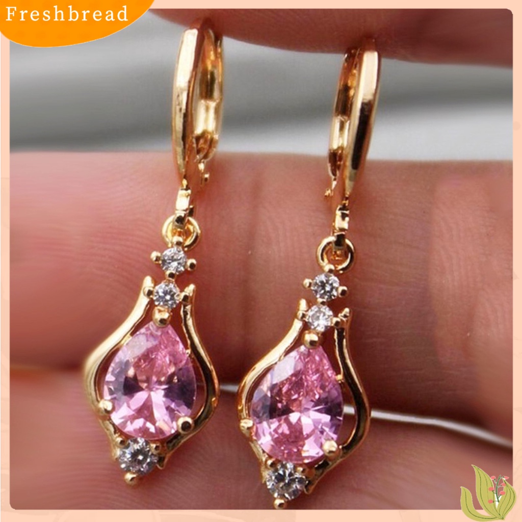 &lt; Freshbread &gt; 1pasang Anting Menjuntai Handmade Pengerjaan Fantastis Tembaga Gaya Vintage Women Earrings Untuk Anniversary