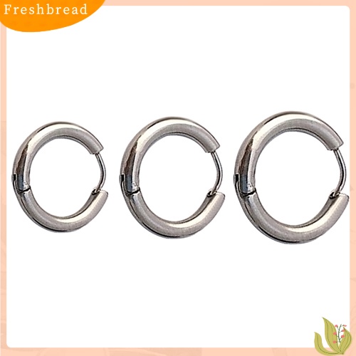 &lt; Freshbread &gt; 1Pc 16/21/23mm Gothic Punk Sederhana Baja Titanium Hoop Earring Tindik Anting