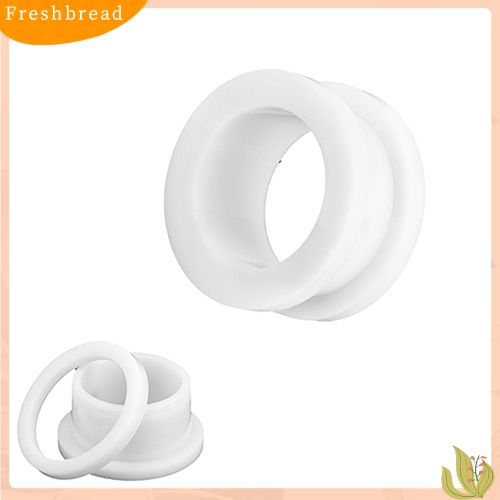 &lt; Freshbread &gt; 1pasang Katrol Desain Berongga Besar Flare Earring Ear Gauges Ring Soft Plugs Tunnels