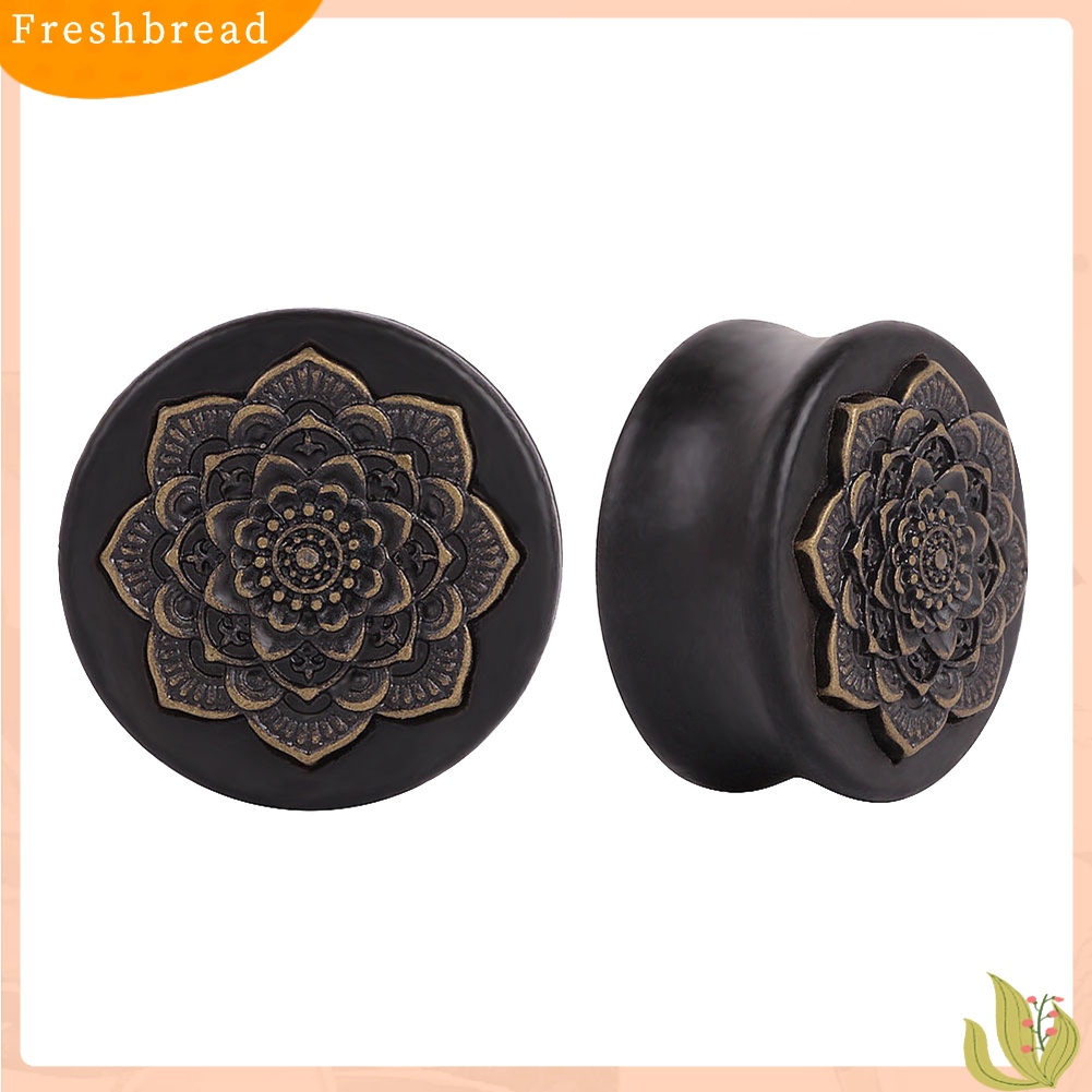 &lt; Freshbread &gt; 1Pc Vintage Lady Mandala Bunga Ganda Berkobar Telinga Expander Plug Piercing Perhiasan