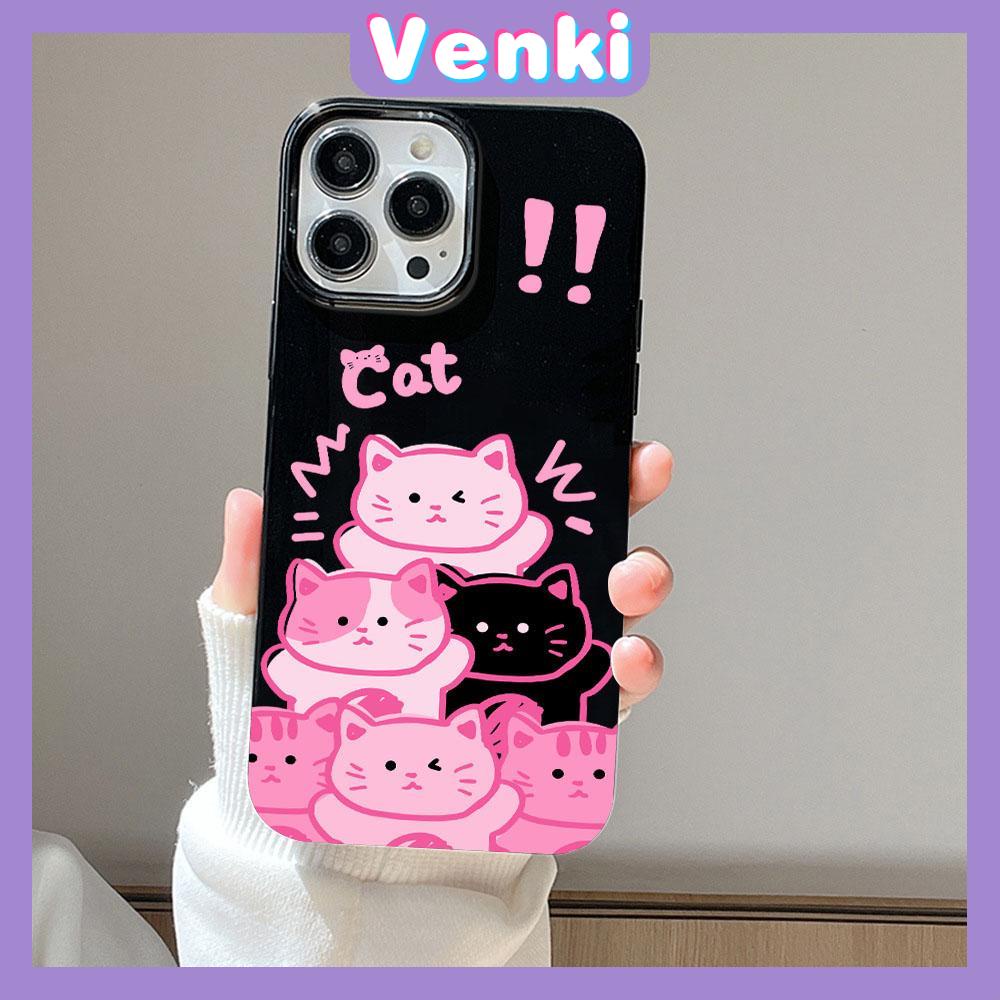 iPhone Case Soft TPU Glossy Black Candy Case Cute Cartoon Pink Cat Camera Protection Shockproof For iPhone 14 13 12 11 Pro Max 7 8 Plus X XR