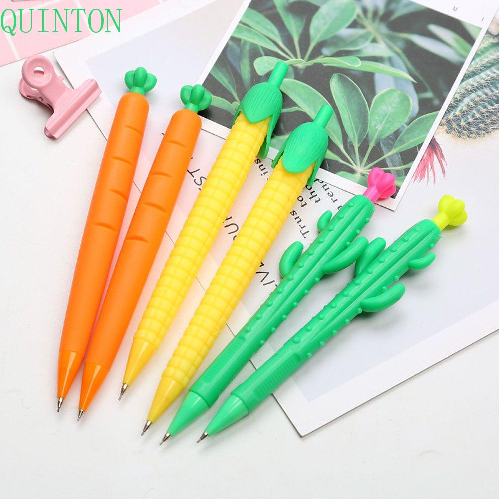 QUINTON Smooth Mechanical Pencil Cute Stationery Automatic Pencil Carrot 0.5/0.7mm Shape Cactus Corn Kawaii School Supplies