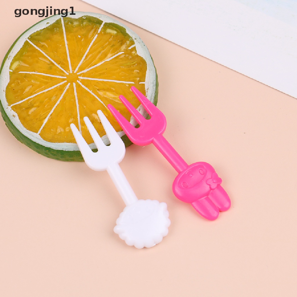 Ggg 10Pcs Garpu Buah Sekali Pakai Mini Anak Snack Kue Buah Makan Party Decor ID