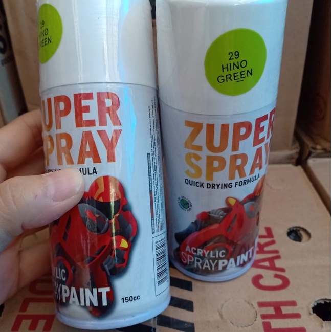 Zuper Spray Paint Pilok Pilox Warna Hino Green / Hijau Hino / Hijau Muda (P 29) 150cc/150ml