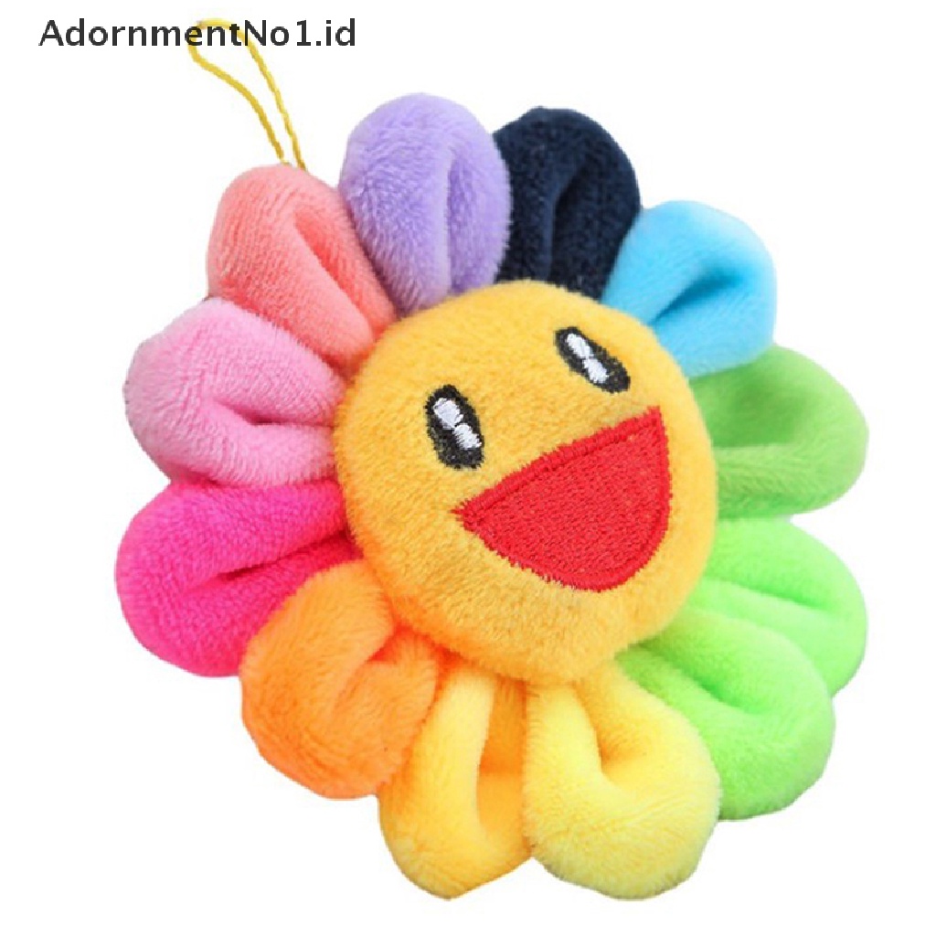 [AdornmentNo1] Smile Sunflower Pendant Soft Flower 6cm New Kawaii Rain Bros Boneka Boneka Warna-Warni Tas Mainan Mewah Decor Ada Box Hadiah [ID]