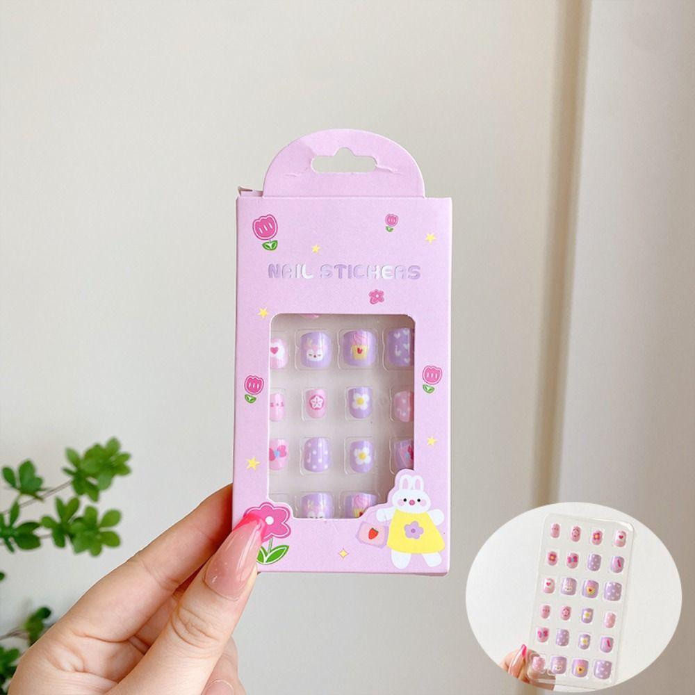 AUGUSTINA Agustina Nail Art Decal Detachable Nail Art Manicure Tools Kartun Tekan Pada Kuku Kuku Palsu