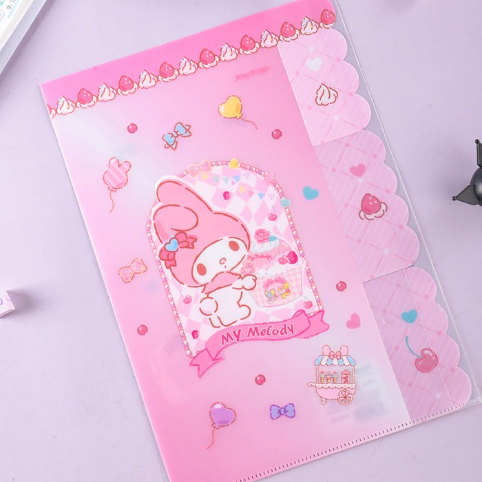 

TOKKADO Sanrio Map Folder A4 Original File Dokumen Organizer Lucu - My Melody