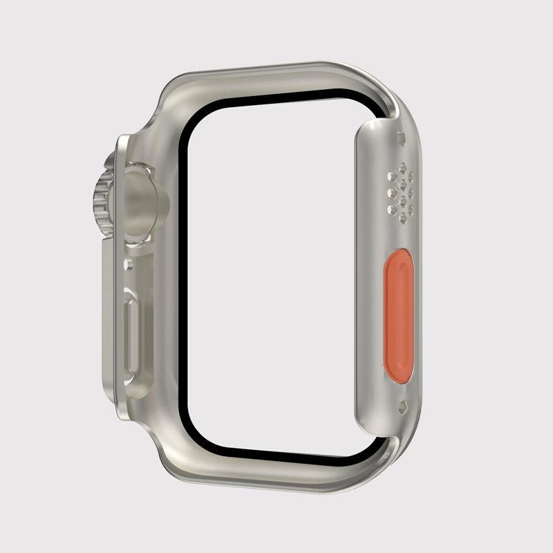 Untuk Apple Watch CaSE 45mm 41mm Series8 7sarung Pelindung Layar Untuk iWatch Series6 5 4 se 44mm 40mm PC Watch Cases+Kaca Tempered Ganti Ke Ultra Style Aksesoris