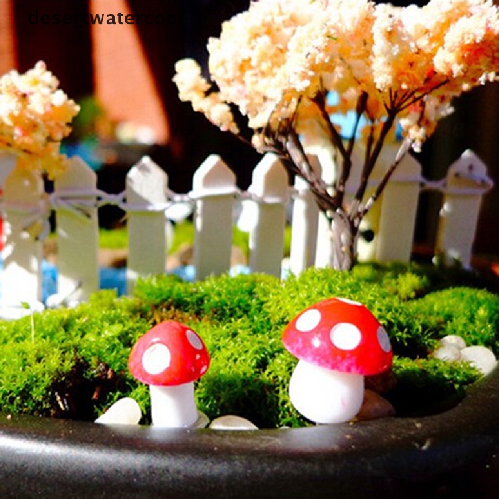 Deid Lot 10hiasan Miniatur Taman Peri Jamur Rumah Boneka Pot Decor DIY Craft Hot Ornamen Taman Patung Miniatur Kerajinan Pot Tanaman Fairy Dollhou Miniat Ornamen Taman