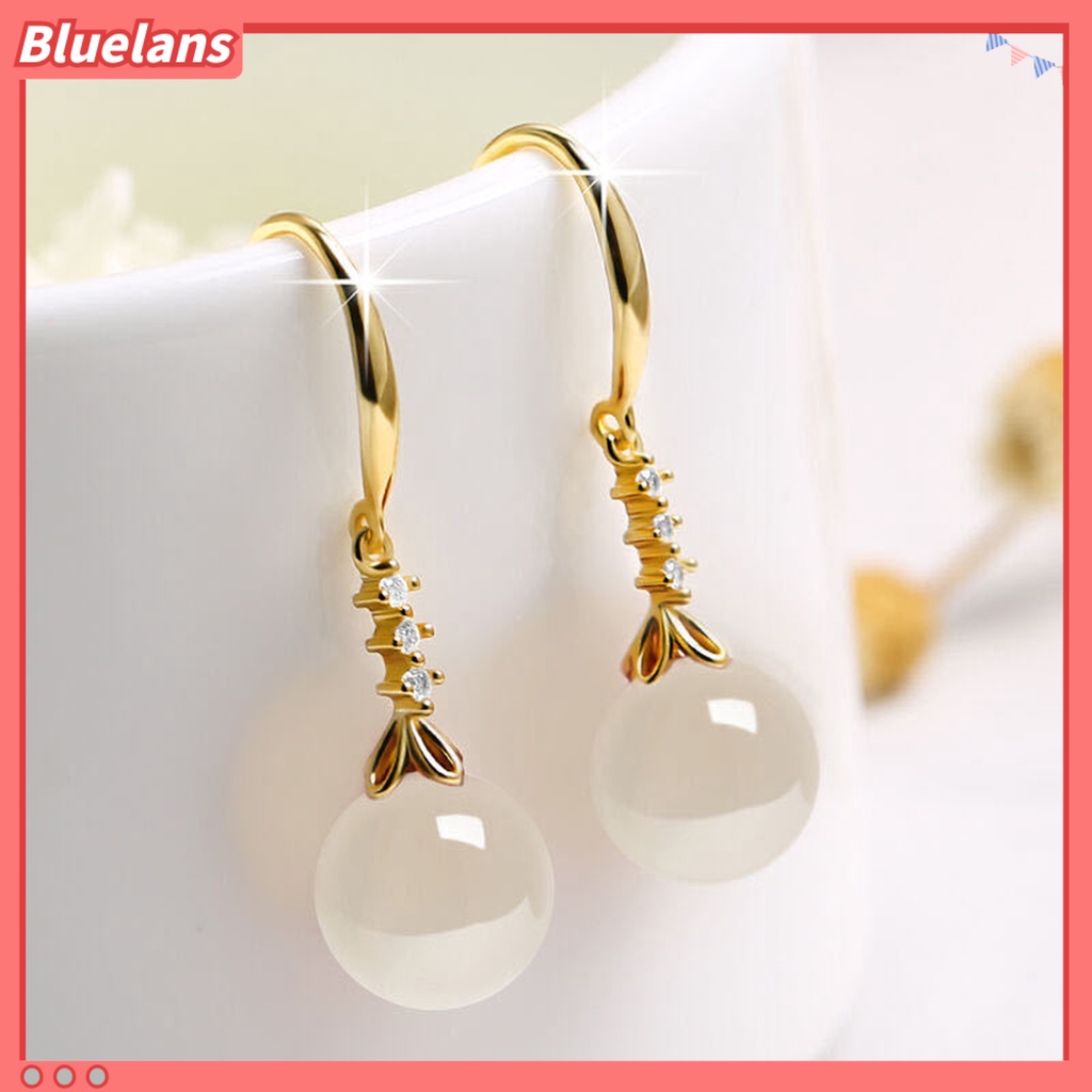 {In Stock} 1pasang Anting Batu Akik Tidak Kebal Alergi Anggun Indah Pengerjaan Halus Shiny Bright Hook Earrings Untuk Perhiasan Fashion