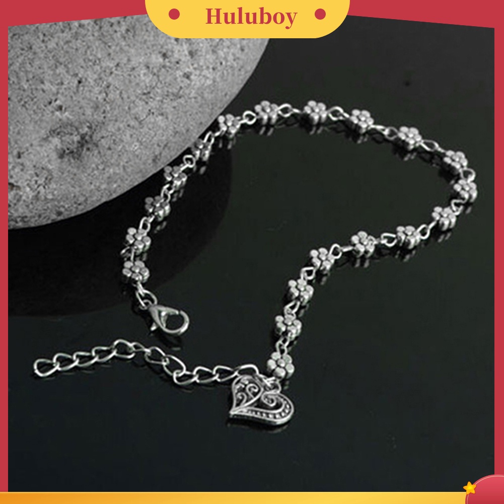 {Ready Stock} Wanita Retro Hati Bunga Barefoot Sandal Pantai Gelang Kaki Rantai Kaki Perhiasan