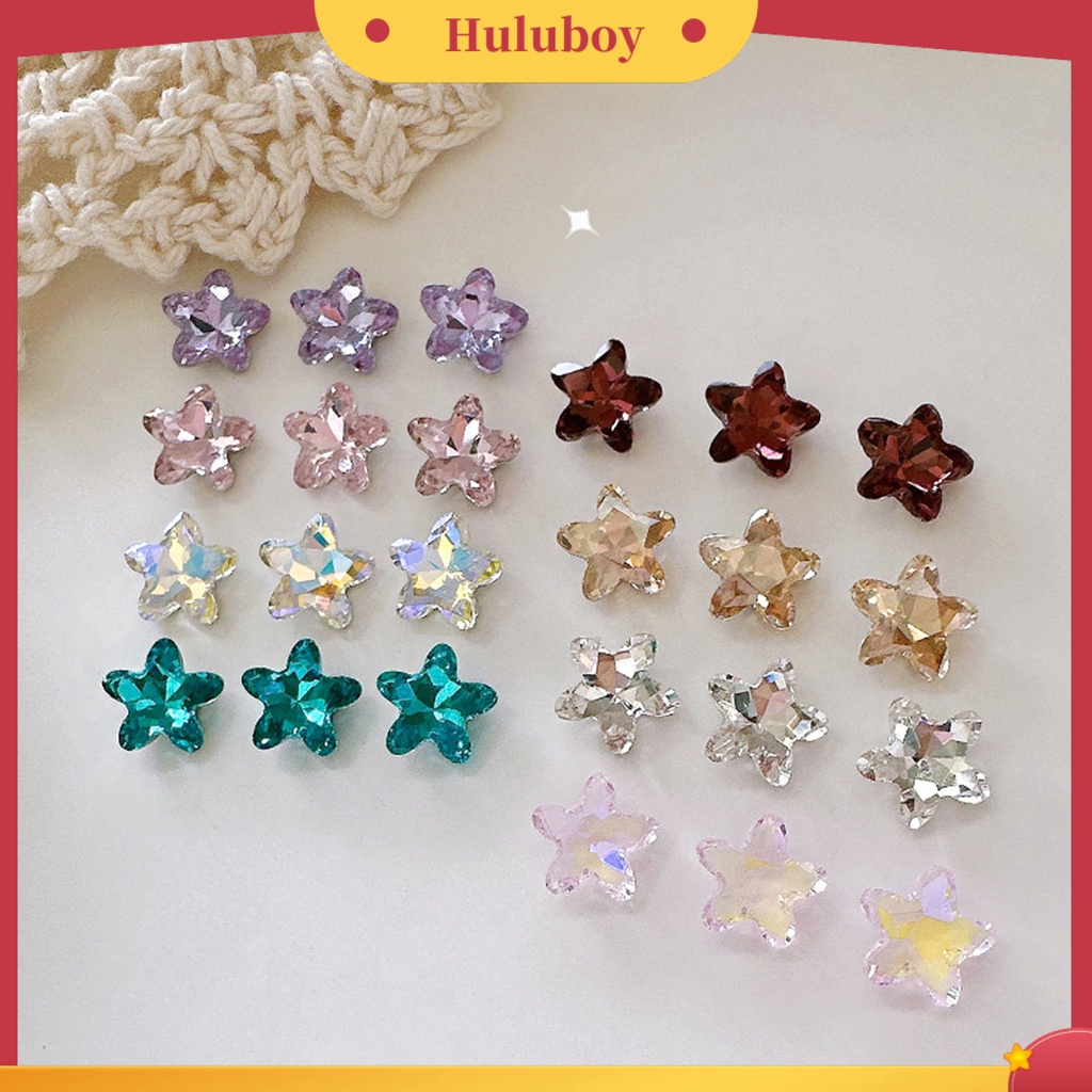 {In Stock} 10Pcs Berlian Imitasi Kuku Warna-Warni Mengkilap Kristal Imitasi Tiga Dimensi Hias DIY Hadiah Bintang Laut Nail Art Jewelries Manicure Dekorasi Untuk Lady