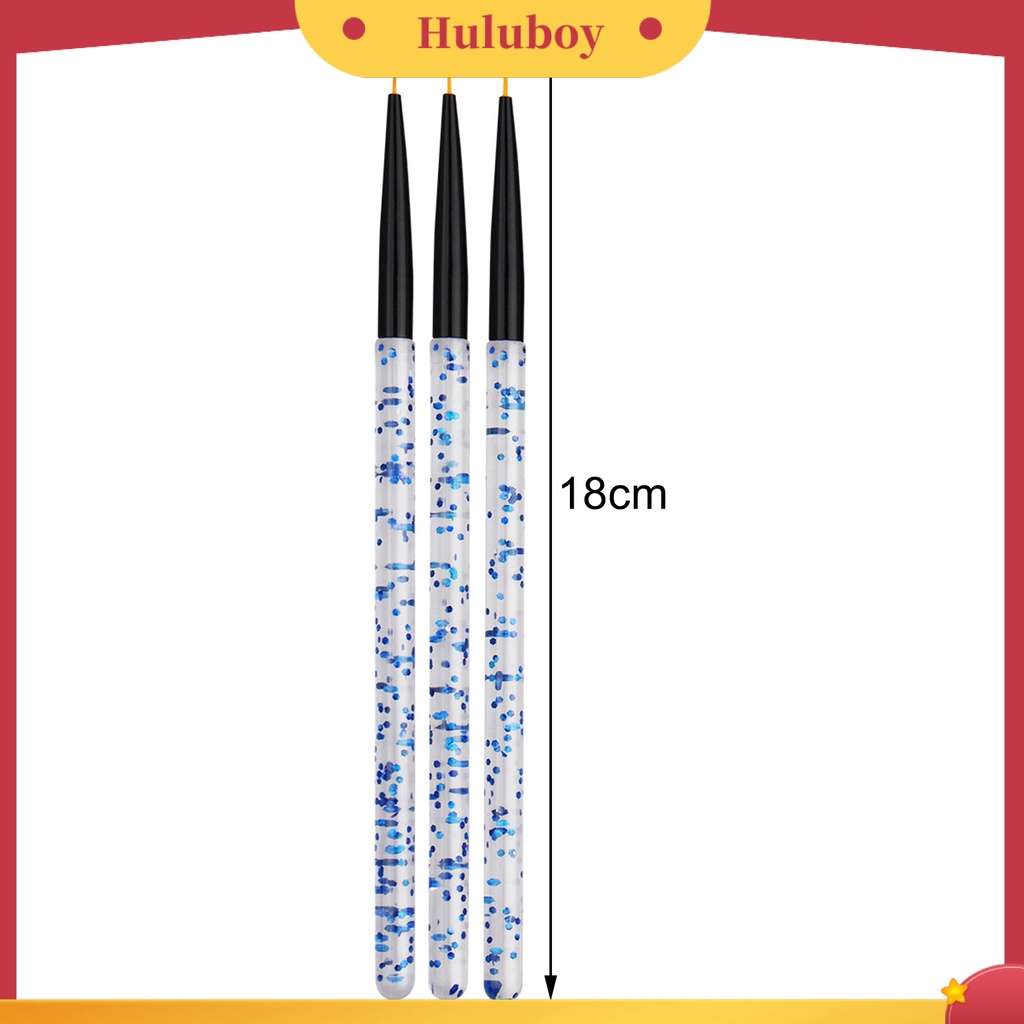 {In Stock} 3Pcs Brushes Nail Art Liner Non-deformation Tidak Korosi Perlengkapan Kuku UV Gel Lukisan Akrilik Liner Brushes Untuk Salon