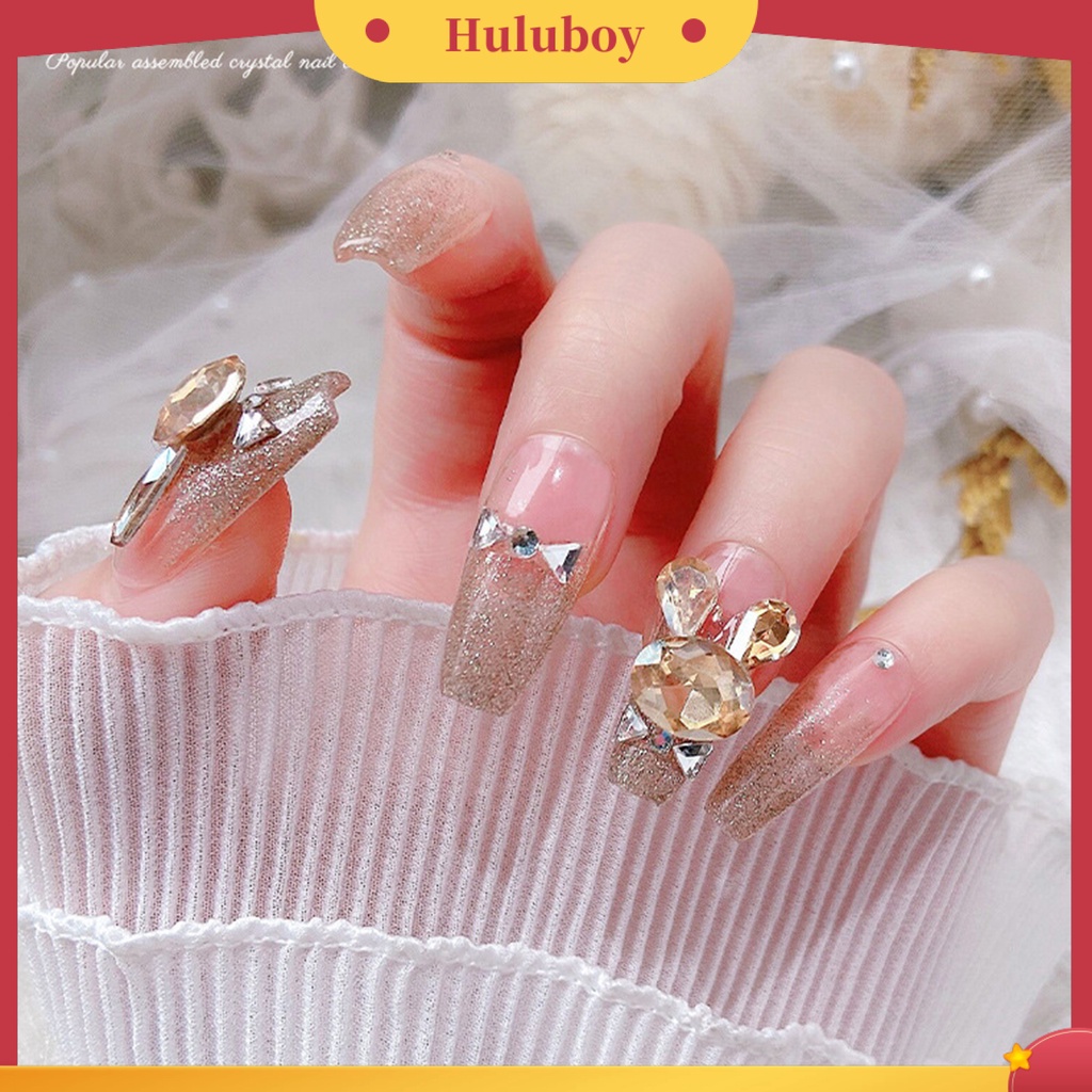 {In Stock} 6Pcs Nail Art Decor Bersinar Tidak Jatuh Tiga Dimensi Kristal Imitasi DIY Gloss Nail Patchwork Bunny Nail Rhinestones Manicure Store Supply