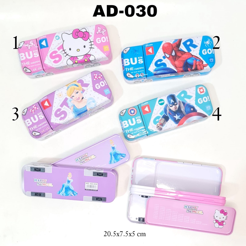 

SOS Kotak Pensil Kaleng Bus Roda 3 Susun 7x20/Tempat Pensil/Pencil Case/Tepak