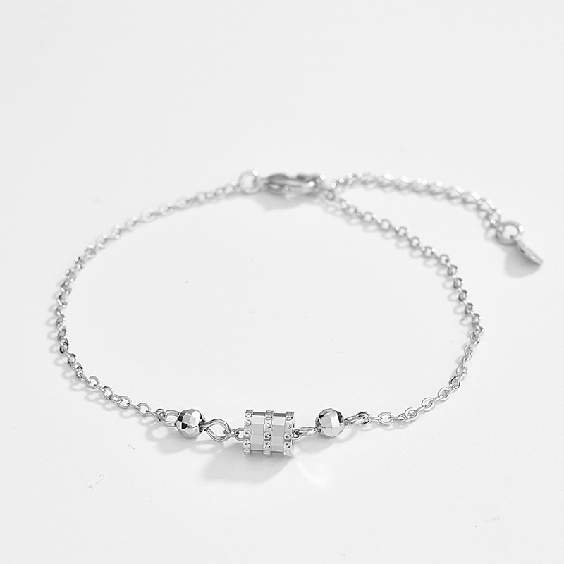 Goldkingdom Fashion Perhiasan Aksesoris Ready Stock Emas 18K Seiko CNC Segi Sterling Silver Pria Kecil Gelang Pinggang Wanita