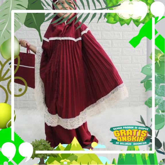 Star seller... MUKENA PLISKET ANAK 7-12 TAHUN// MUKENA ANAK PEREMPUAN // MUKENA ANAK/ Trendy Modis