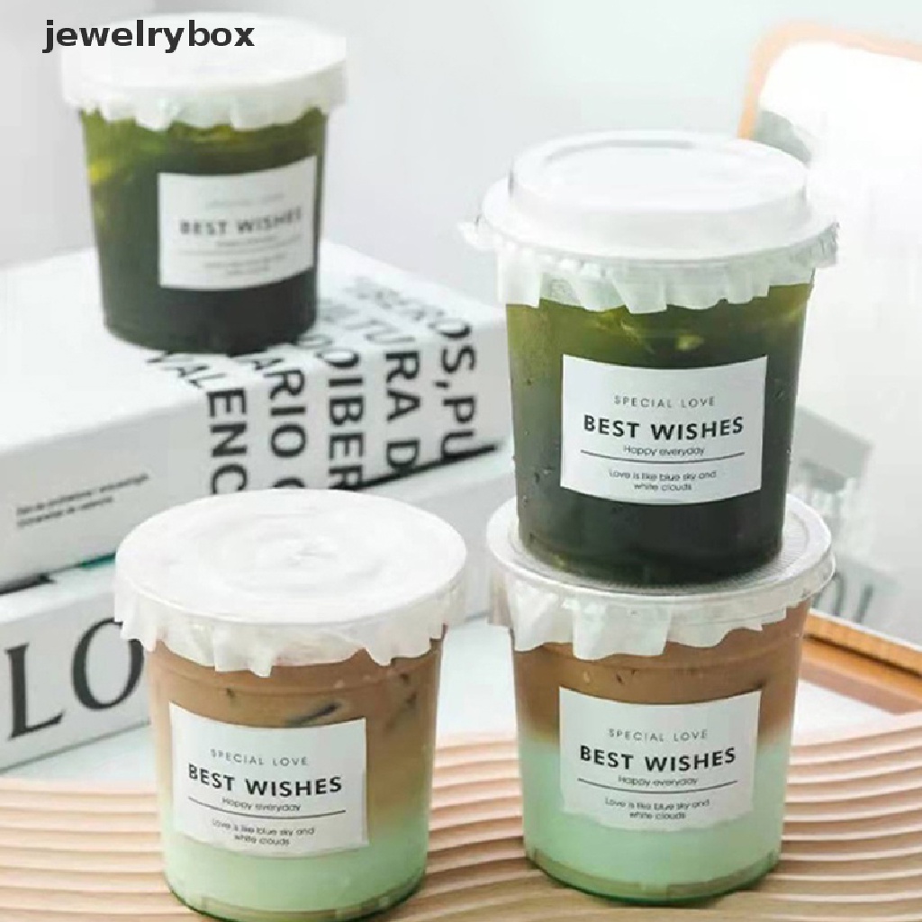 [jewelrybox] 50pcs 11 /12 /13 /14cm Bentuk Bulat Kertas Anti Bocor Films Paking Anti Tumpah Kopi Butik