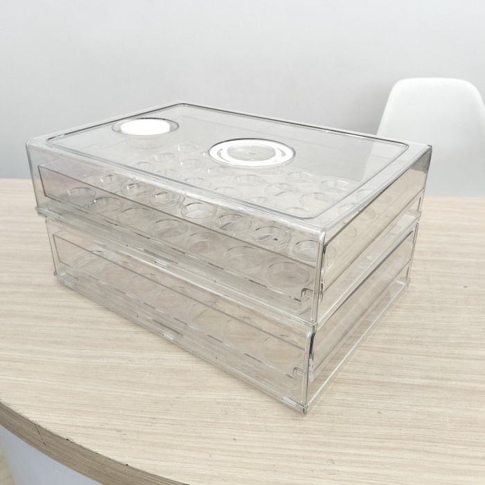 Reject Laci Penyimpanan Telur Akrilik Organizer Laci Telur Kulkas 35pc