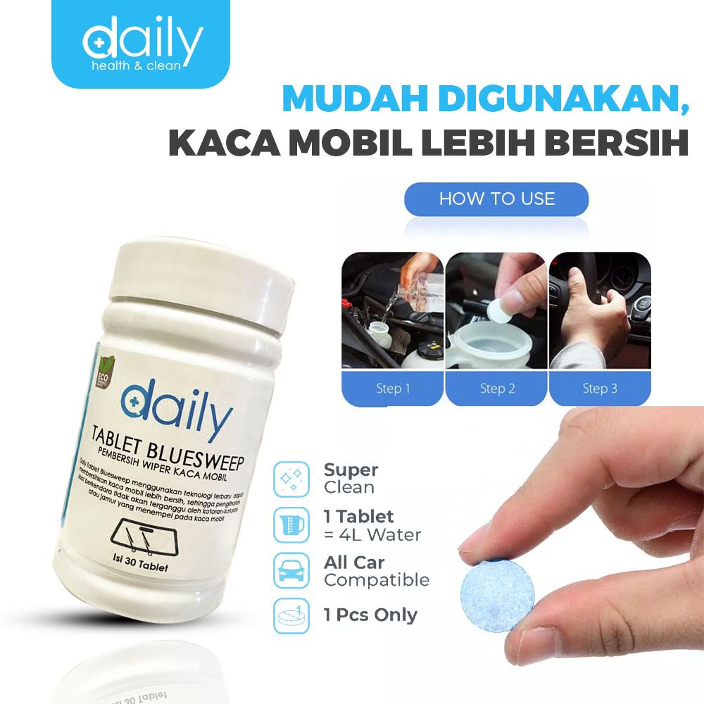 DAILY BLUESWEEP PEMBERSIH WIPER KACA MOBIL / TABLET WIPER FLUID PREMIUM