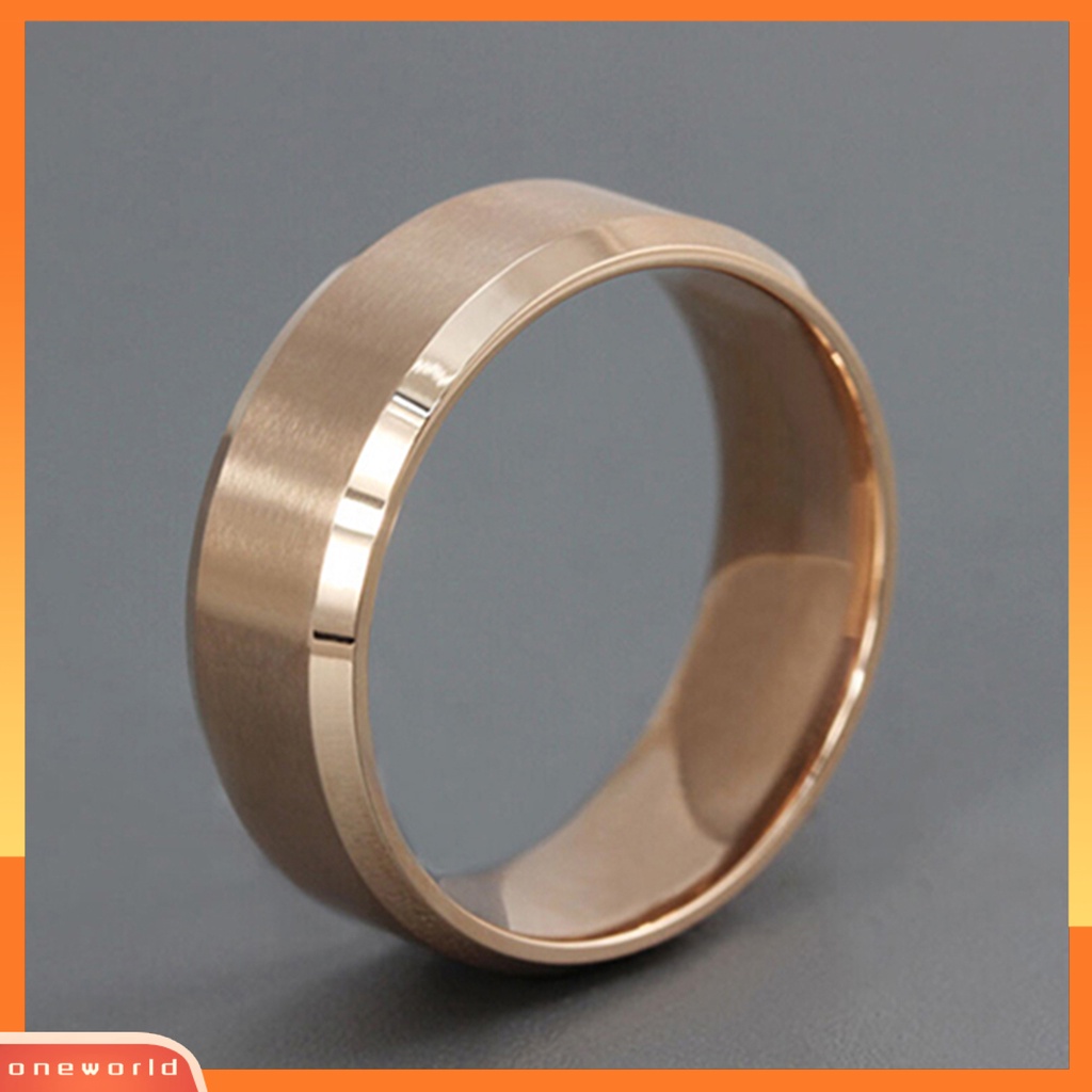 {oneworld} Cincin Punk Keren Nyaman Dipakai Cincin Pita Lebar Baja Titanium Kreatif Sederhana Untuk Cocktail Bar Club