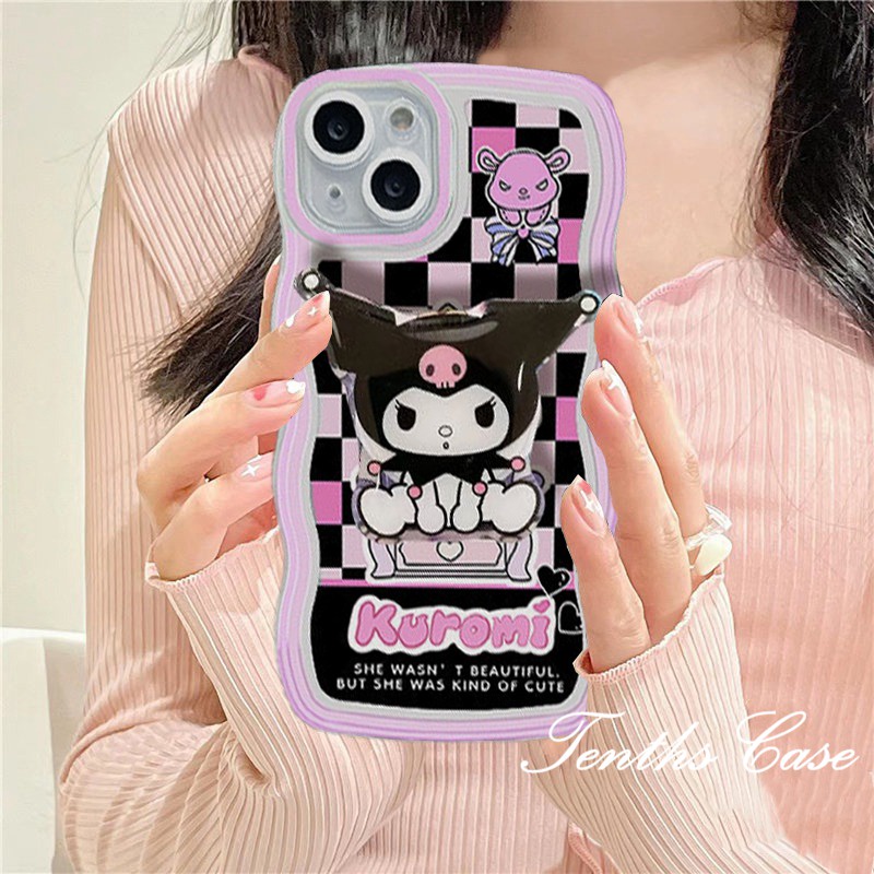 Redmi A1 10C 10A 10 9 9A 9C 9T Note 11 Pro+11s 11 10s 10 9s 9 8 Pro Poco X4Pro X3 Pro X3NFC M3 M4 F3 Mi11 Lite 10TProCartoon Kuromi Phone Case Dengan Bracket Cover