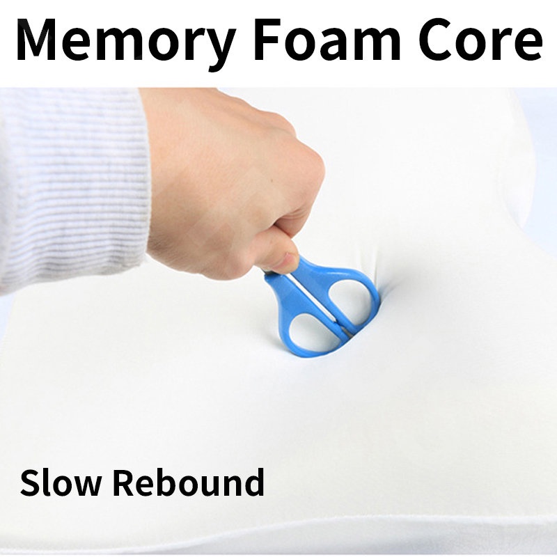 Bantal Sandaran Kepala Kulit Kursi Mobil Penyangga Punggung Memory Cotton Foam Lumbar Head Neck Cushion