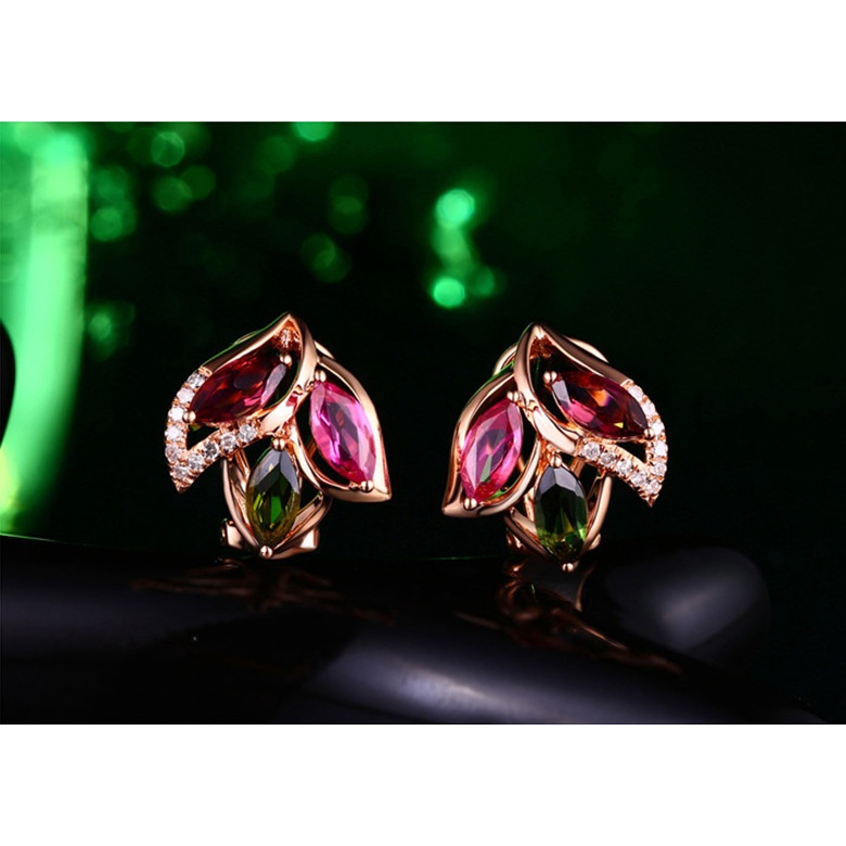 Goldkingdom Aksesoris Perhiasan Fashion Ready Stock Anting Kelopak Ruby Korea Anting Rose Gold