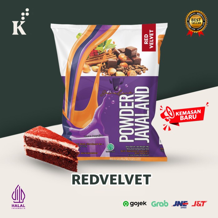 

✨NEW✨ -Bubuk Minuman Bubble Powder Drink Red Velvet ORIGINAL Javaland 1kg- 2.2.23