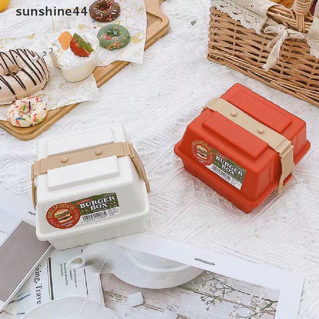 Sunshine 1PC 12CM Kotak Penyimpanan Piknik Burger Reusable Dengan Tutup Anti Bocor Storage Box ID