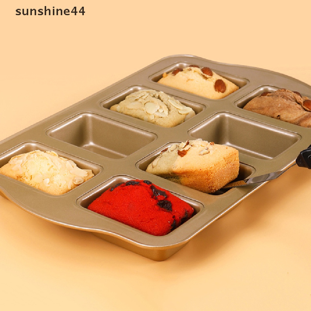 Sunshine 1Pc 8cav Berbentuk Persegi Baja Karbon Cetakan Mousse Baking Kue Cetakan Pan Alat ID