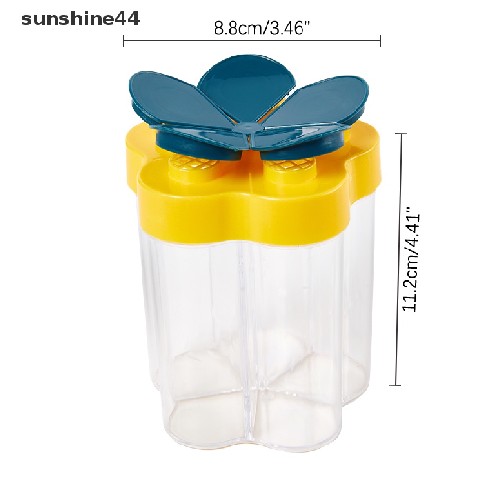 Sunshine Botol Bumbu 5in1 Transparan Sealed Spice Box al Flip Tutup Wadah Toples Bumbu Flap Anti Lembab ID