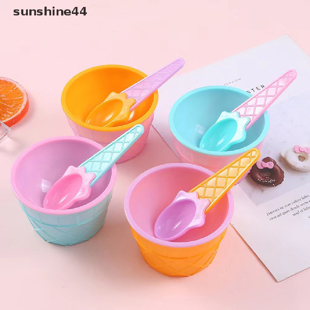 Sunshine Ice Cream Bowls Cup Kids Bowl Tempat Wadah Dessert Cetakan Pembuat Es Krim ID