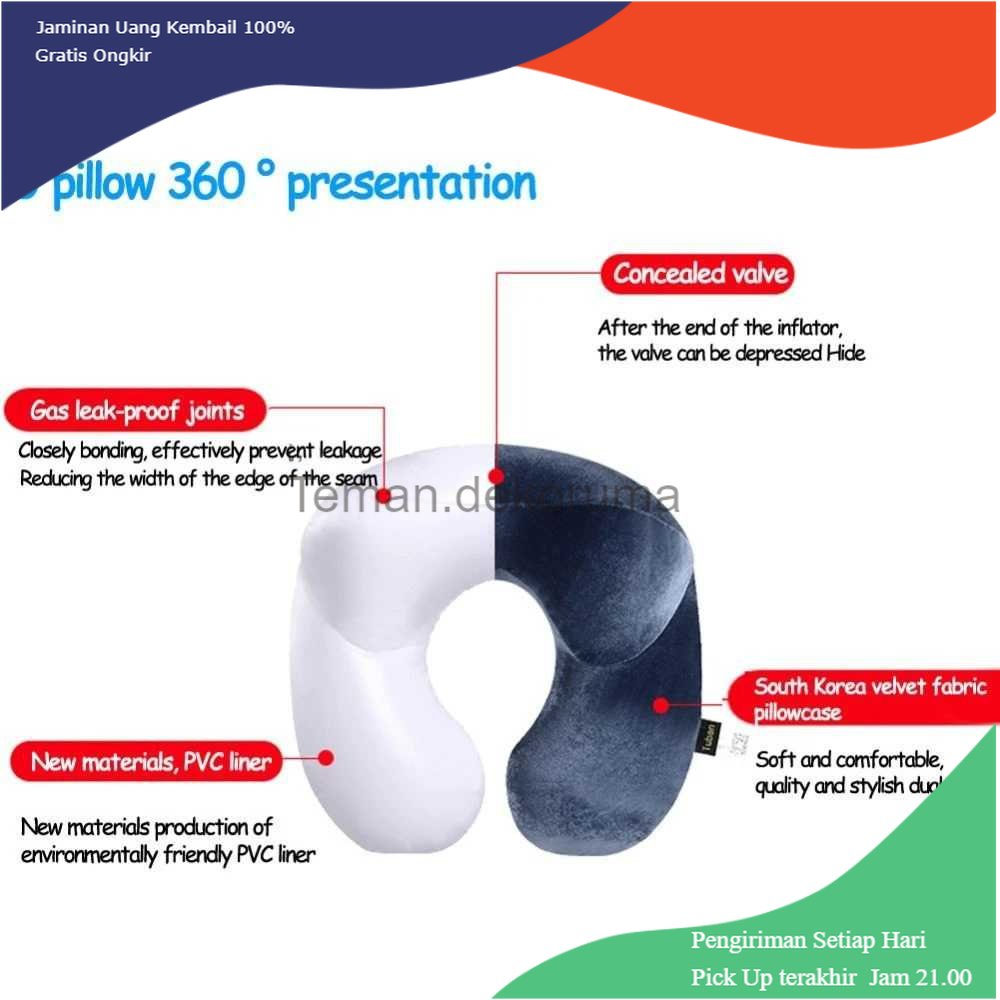 TD - ART TUBAN Bantal Leher Travel Inflatable Neck Pillow U-Shape Comfortable - X-000