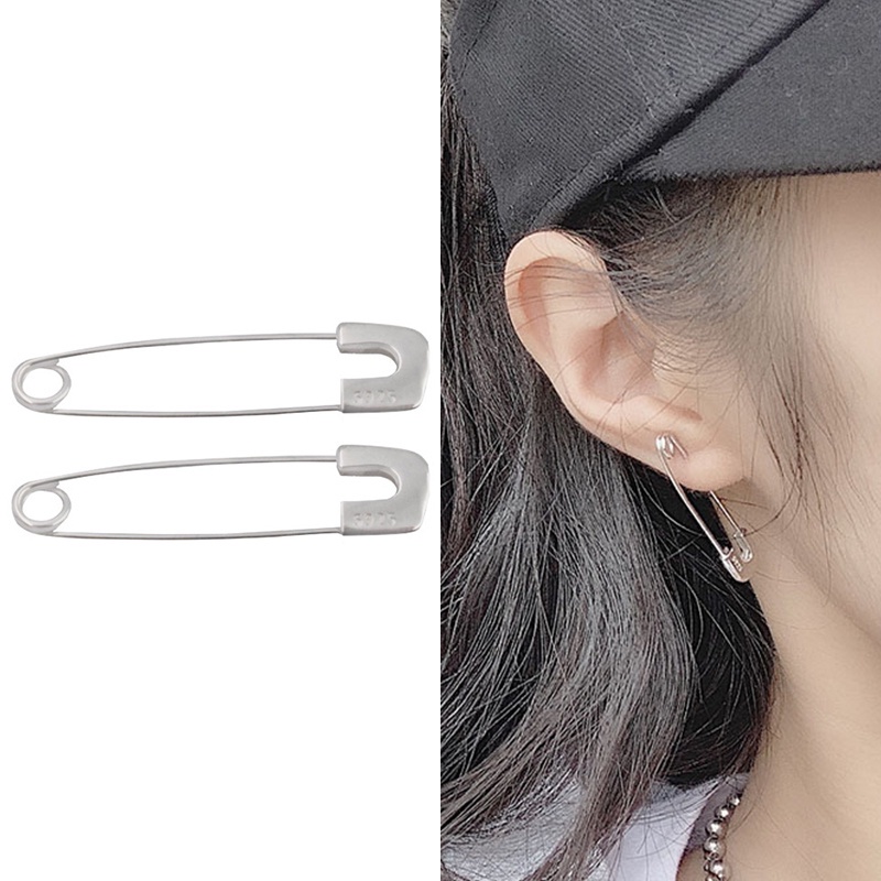 Anting Fashion Desain Pin Logam Temperamen Sederhana Unik Korea Jepang