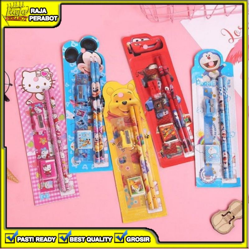 

[RPB] SET ALAT TULIS SEKOLAH KARAKTER LUCU 5 IN 1 PENSIL SERUTAN PENGGARIS PENGHAPUS STASIONARY