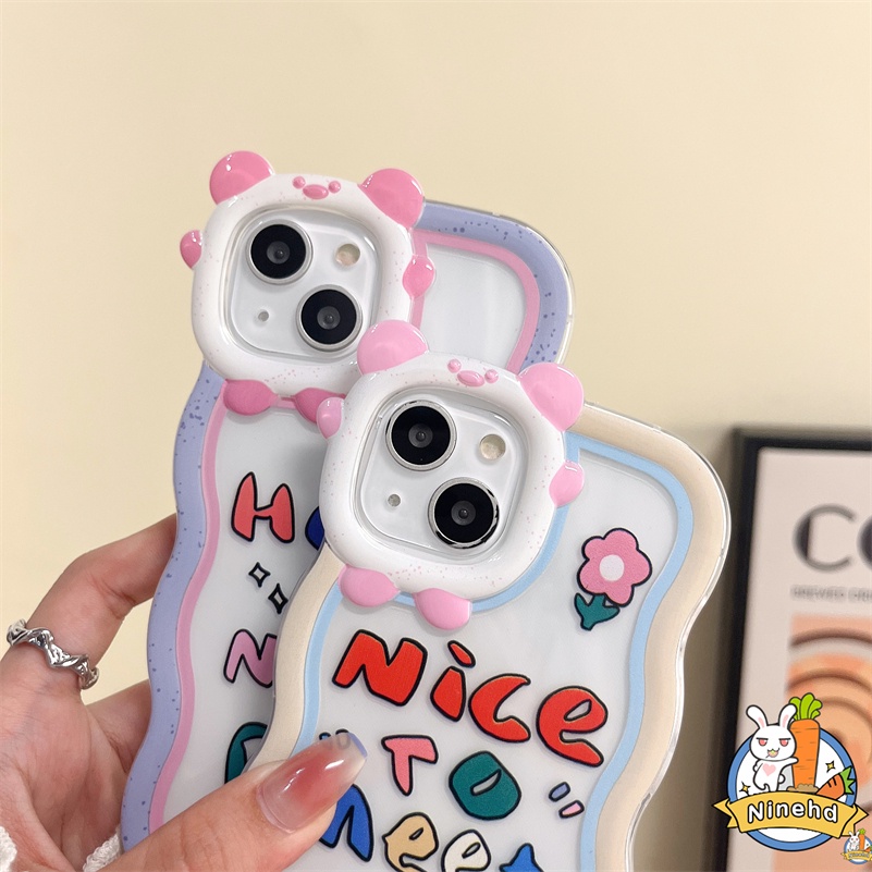 IPHONE Casing Kompatibel Untuk Iphone14 13 12 11 Pro Max X Xr Xs Max7 8 6 6s Plus SE Lucu Graffiti Letter Phone Case Wavy Edge Monster Bumper Anti Jatuh Shockproof Pelindung Soft Cover