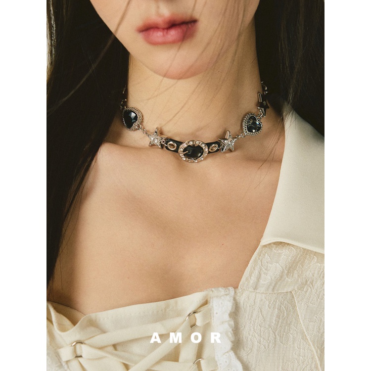 Choker Belt Gesper Kalung Love Kupu Air Diamond Zircon Star