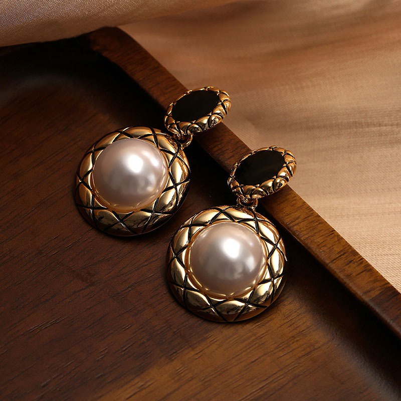 HBS 192 Anting Hijab Wanita Tusuk Mutiara Kristal Women Earrings Korea Aksesoris Fashion